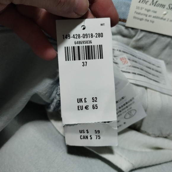 Abercrombie & Fitch High Rise Mom Shorts Curve Love Size 37 / 24 - Picture 6 of 9